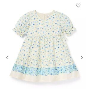 Janie and Jack Cream and Blue Floral Ruffle Dress